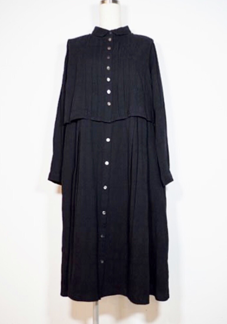 Cachette ワッフルJQベスト付きシャツワンピース