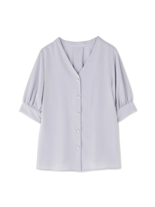 NATURAL BEAUTY BASIC パールボタンブラウス