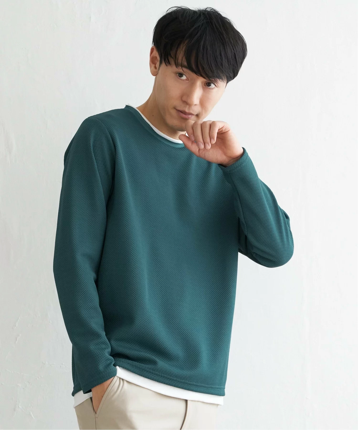 ikka パイナップルレイヤードロンT