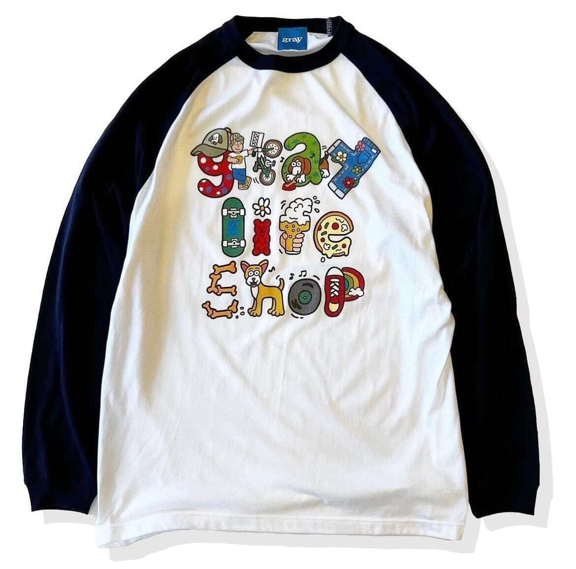 gray SHETA Original Raglan L/S Tee
