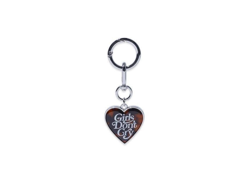Girls Don't Cry Tortoiseshell Pattern Keyring "Silver"