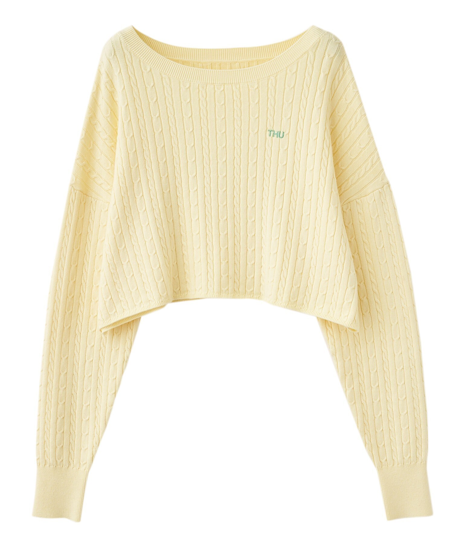 COCODEAL ケーブルweek刺繍ニット