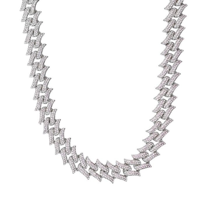 BLACKPURPLE Crystal Thorn Stone Cubic Necklace