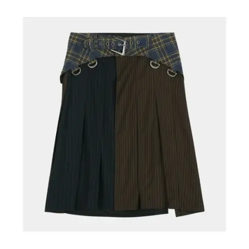 Andersson Bell MULTI CHECK COMBO SKIRT