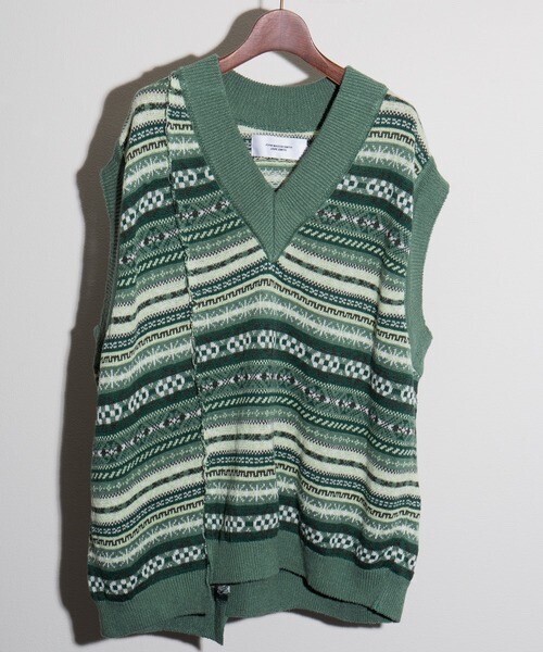 JANESMITH 7G FAIR ISLE VNECK VEST