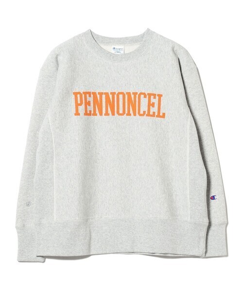 BEAMS BOY Champion × BEAMS BOY / 別注 ロゴ リバースウィーブ(R) クルーネック スウェット