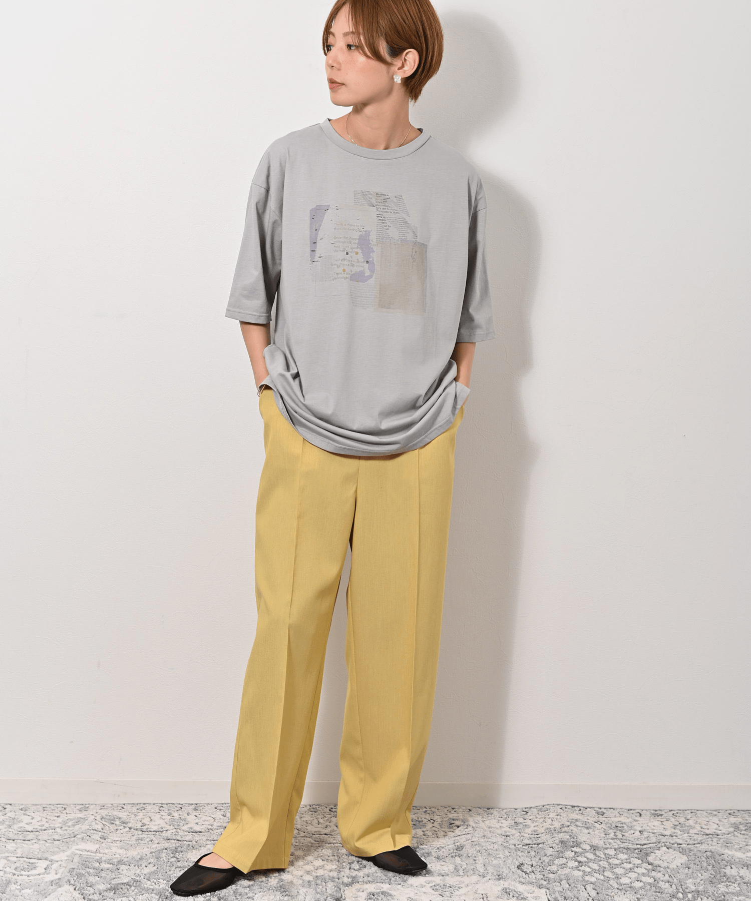 amber amber センタープレスパンツ