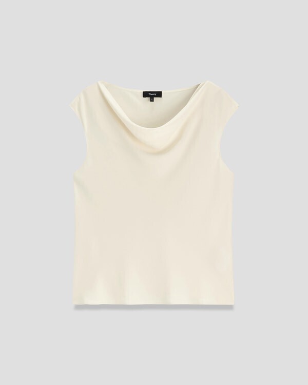 Theory Powder Crepe SS Cowl Top