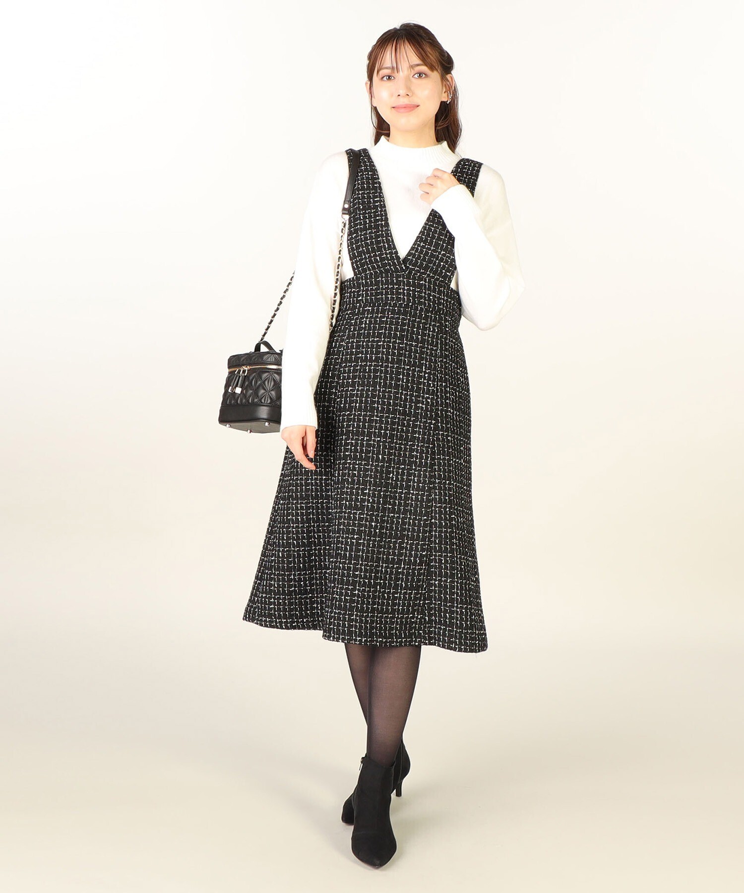 LAISSE PASSE ツイードジャンパースカート