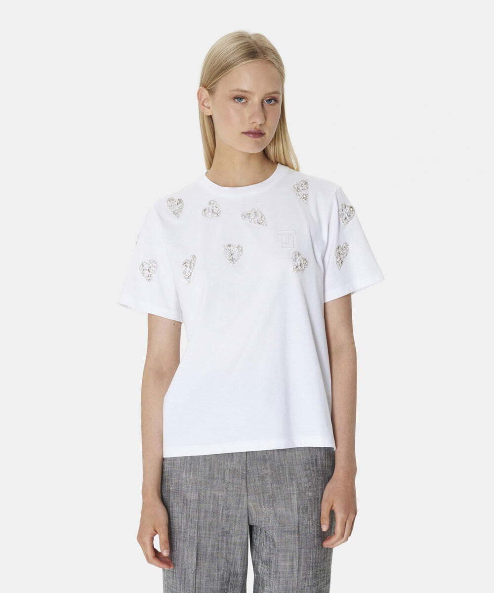 TARA JARMON ハートビジューTシャツ