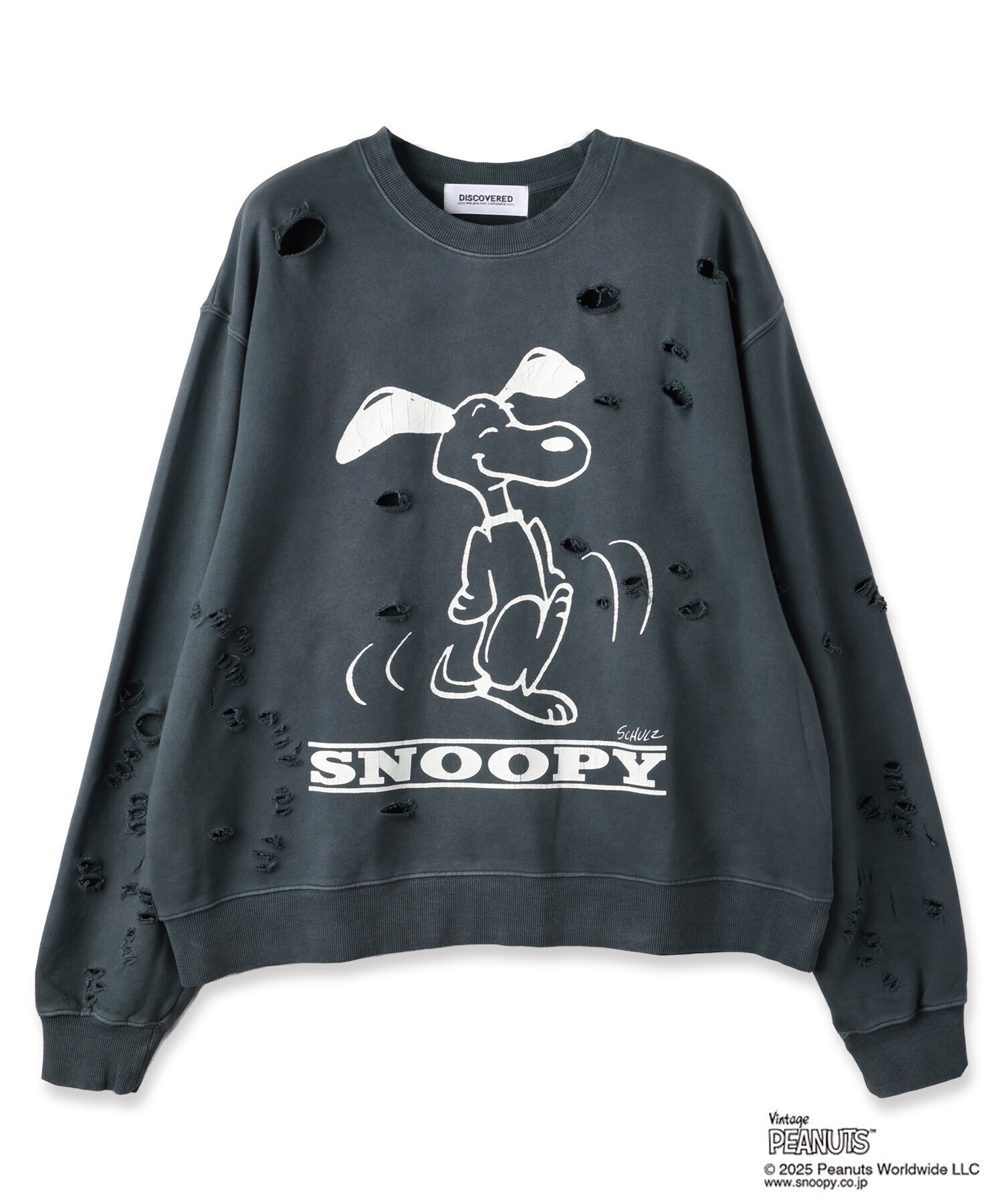 DISCOVERED PEANUTSxDISCOVERED DAMAGE PIGMENT DYED SWEAT