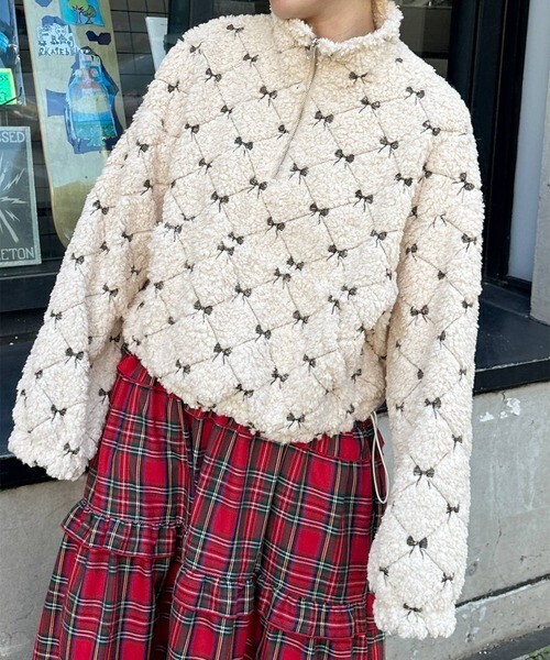 Alley by w closet 【Alley】ハーフジップボアショートプルオーバー