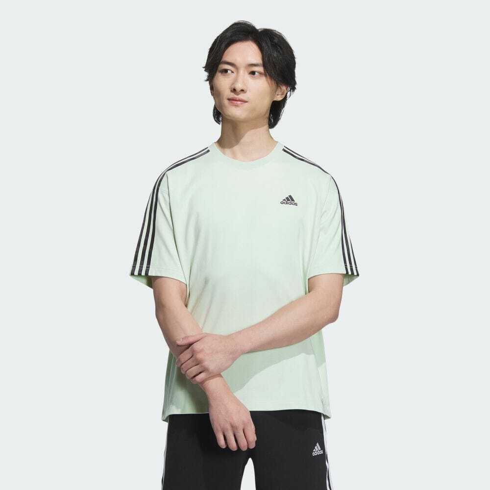 adidas エッセンシャルズ プラス ルーズフィット スリーストライプス 半袖Tシャツ
