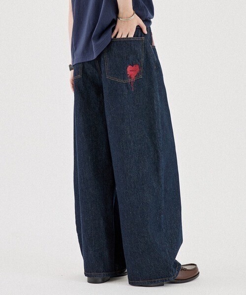 ONCILY MELTING HEART WIDE DENIM PANTS / メルティングハートワイドデニムパンツ