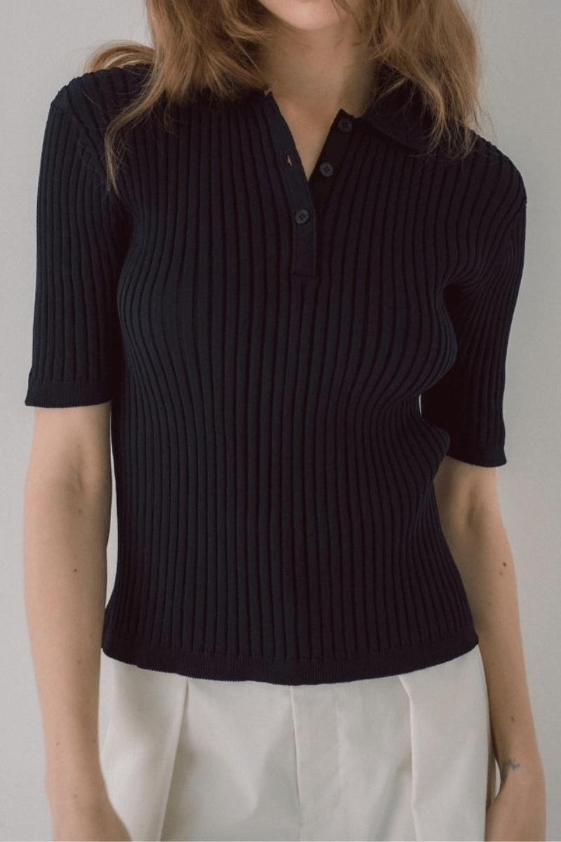 maison de Dolce. ニットポロ【navy】