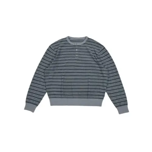 Chikashitsu ＋ cropped henry neck border knit