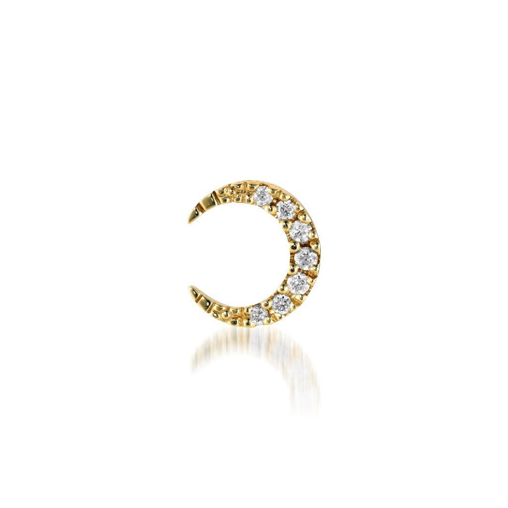 STAR JEWELRY K18 ピアス DIAMOND MOON PIERCED EARRING(片耳用)