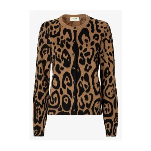 FENDI レオ ウール・カシミア カーディガン