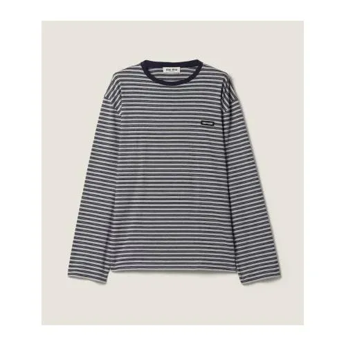 MIU MIU ストライプ ジャージー Tシャツ