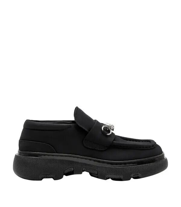 BURBERRY Nubuck Creeper Clamp Loafers