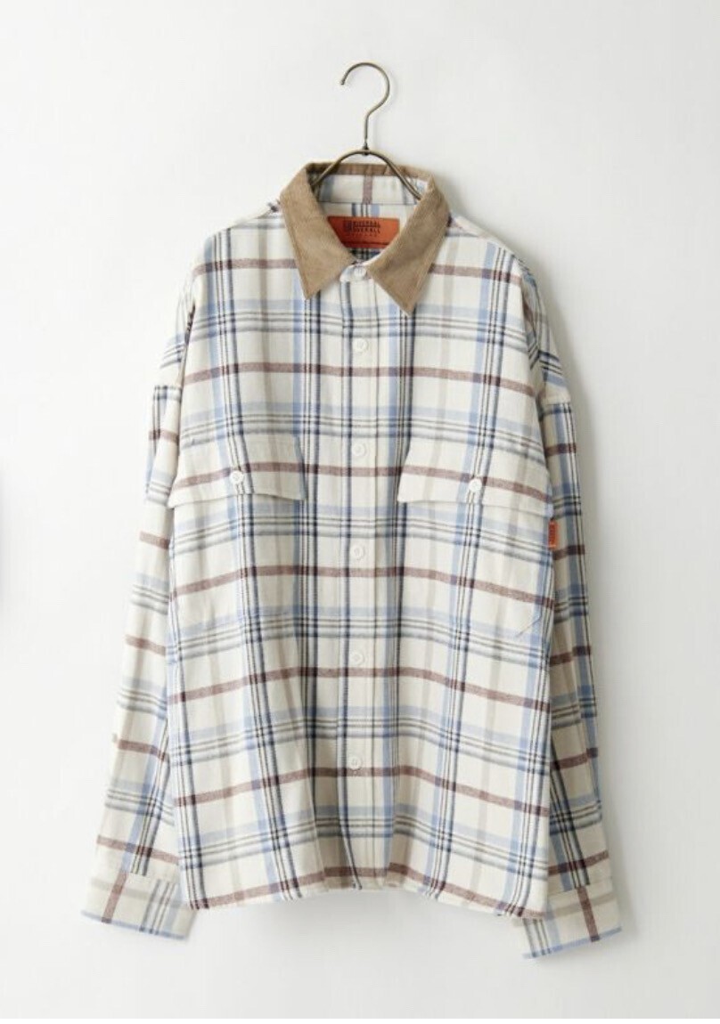 UNIVERSAL OVERALL ワイドシルエットネルシャツ