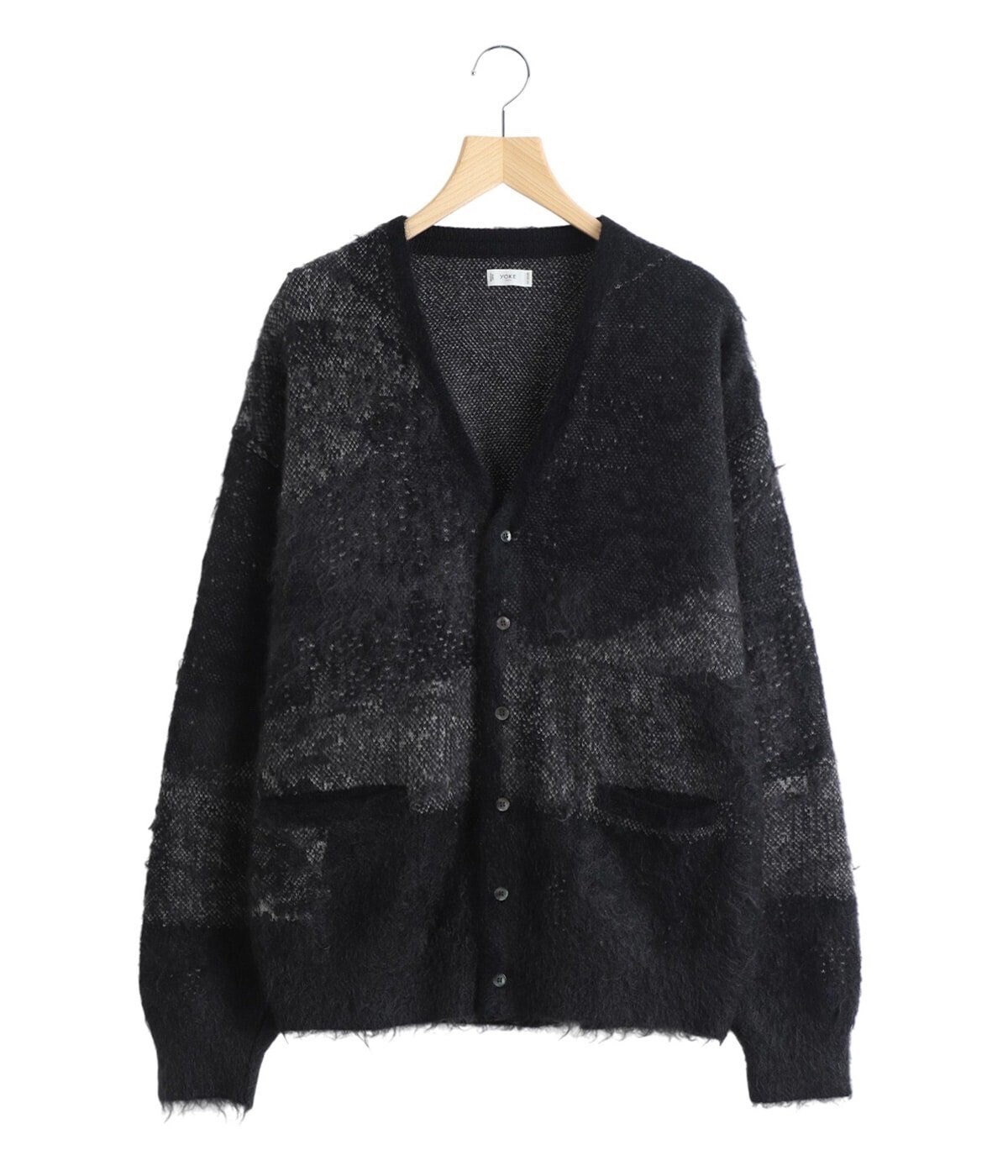 YOKE Abstract Jaquard Mohair Cardigan