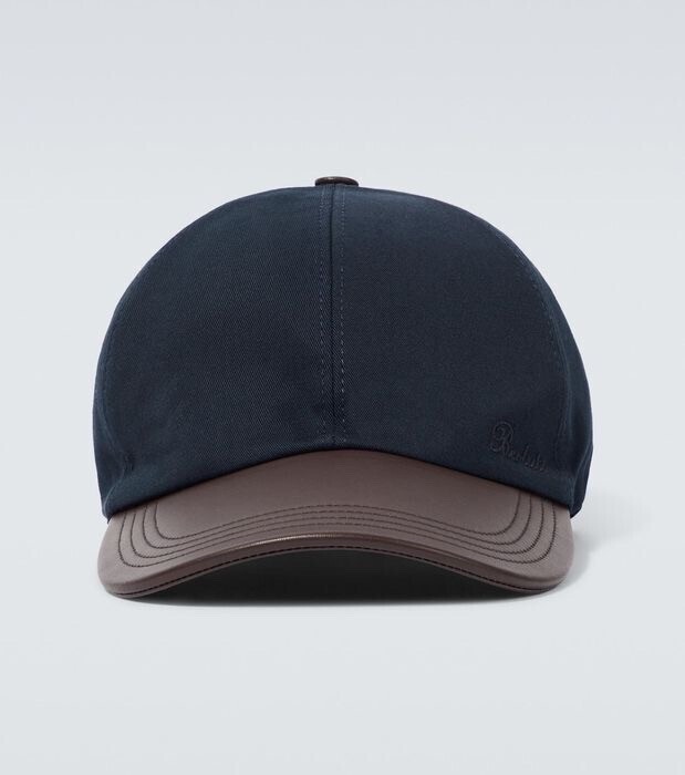 Berluti Leather-trimmed cotton baseball cap