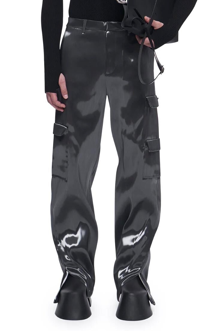 Heliot Emil Liquid Metal Cargo Pants