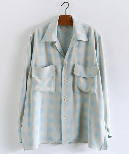 YOKE BLURRED OMBRE PLAID OPEN COLLAR SHIRT