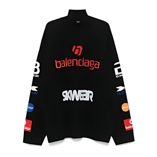 Balenciaga Ski Long Sleeve Turtleneck in Black