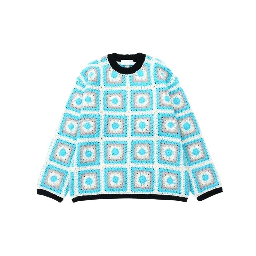 NEON SIGN Crochet Sweater (BLUE/BLACK)