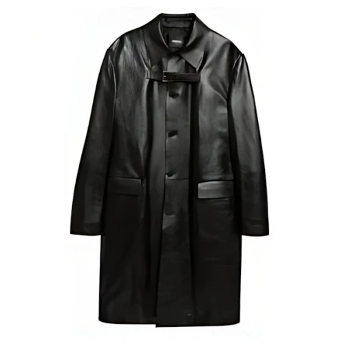 VERSACE レザーロングコート