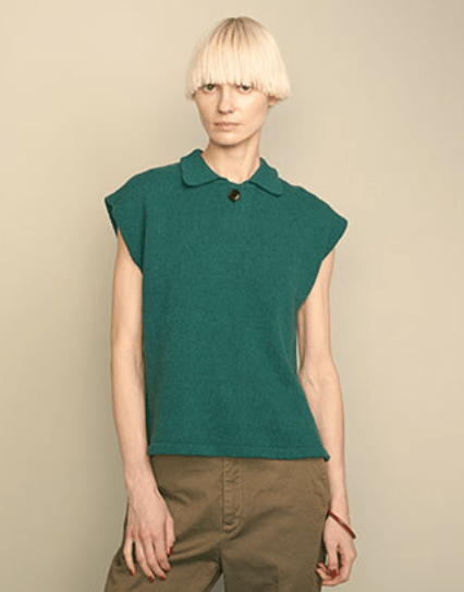 Steven Alan SILK COTTON 1BUTTON KNIT PULLOVER