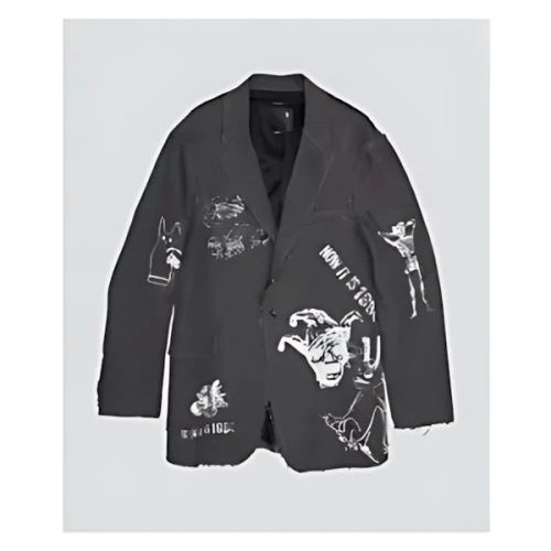 R13 RAW CUT RAGGED BLAZER