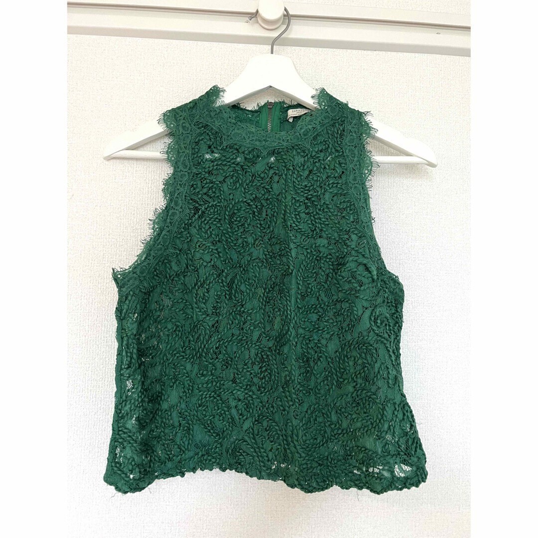 ZARA ハイネック レース ノースリーブ トップス