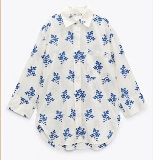 ZARA ポケット エンブロイダリーシャツ