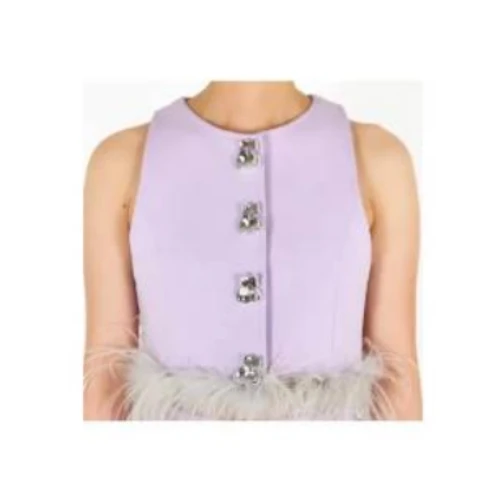 CHANCE Purple Cotton Feather Waistcoat