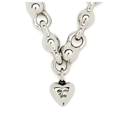 Acne Studios chunky-chain heart-pendant necklace