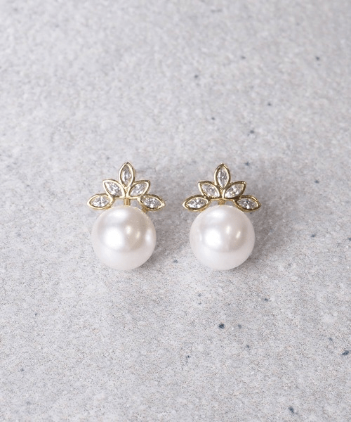 VATSURICA 【m-329P④】《mia trim》パールキュービックジルコニアピアス