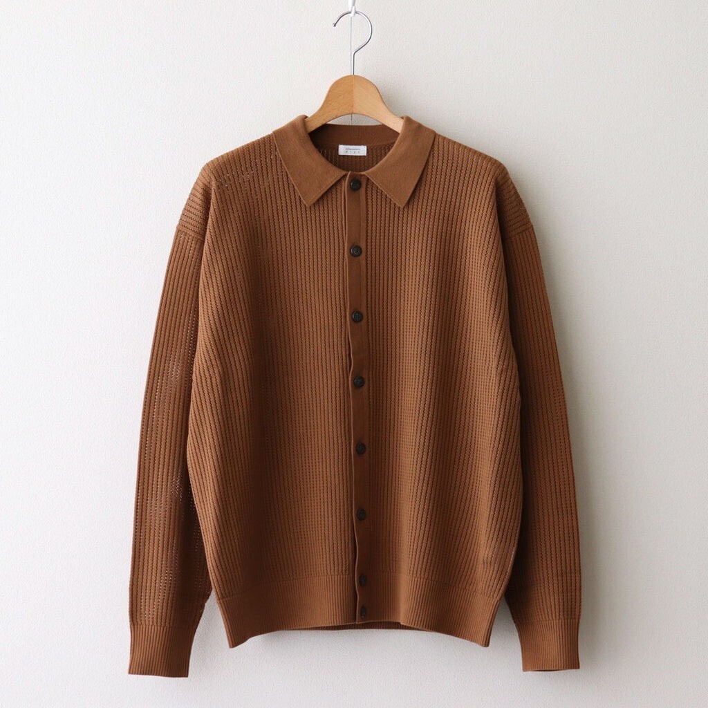 crepuscule Stripe Mesh Knit Shirt #Brown [2501-008]