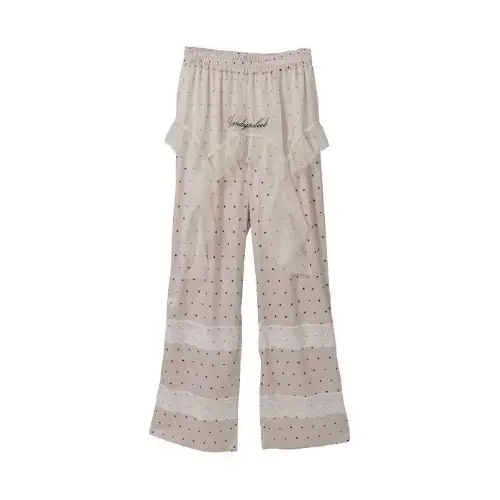 CANDY STRIPPER LACE TRIM LAYERED DOT SATIN パンツ