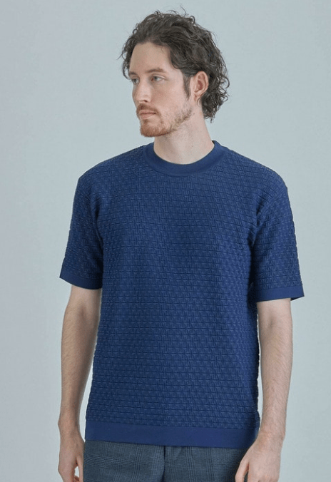 MEN’S BIGI 【ACTIVE TAILOR】ブリスターニットジャカードＴシャツ