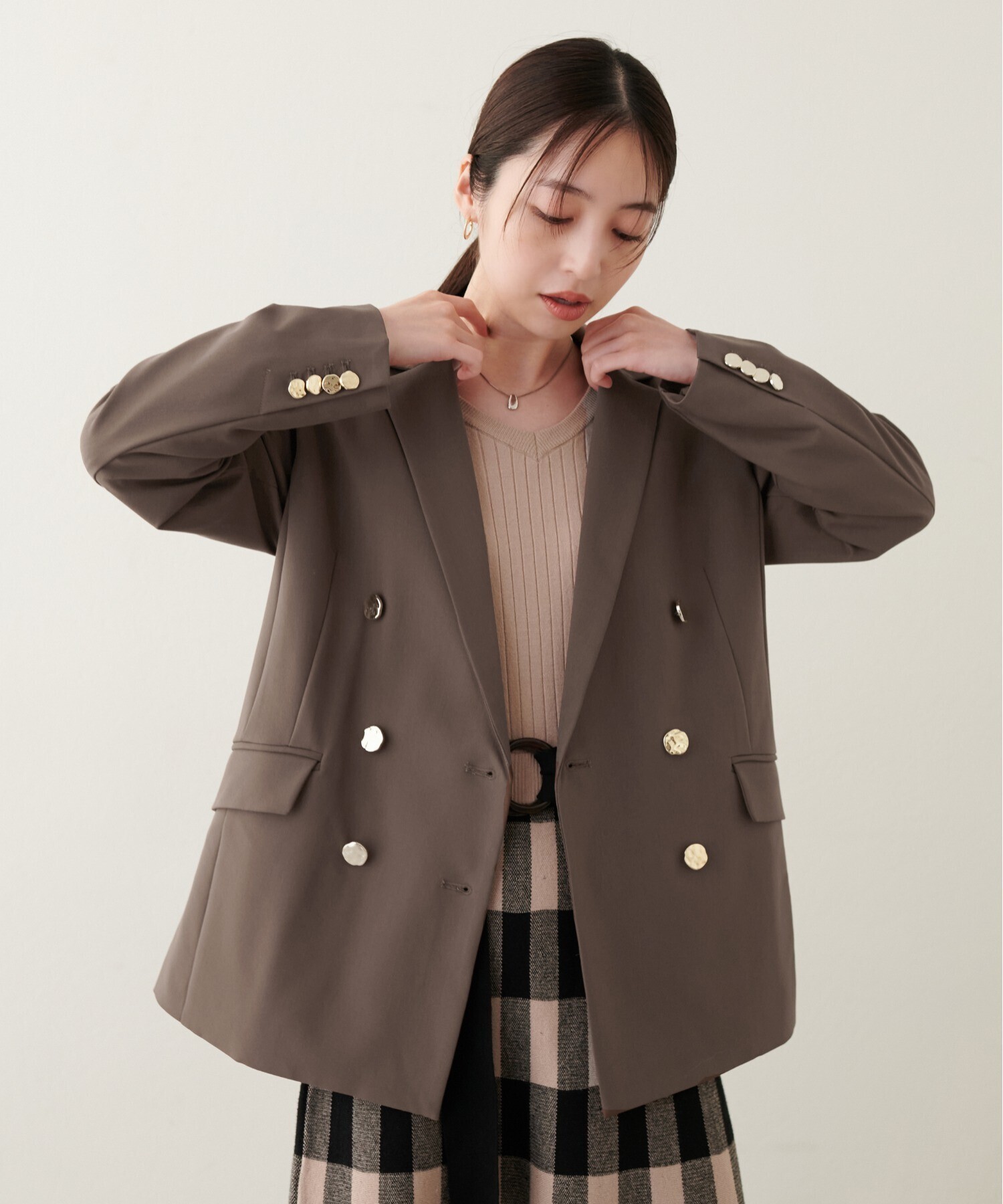 natural couture べこべこ金釦テーラードジャケット