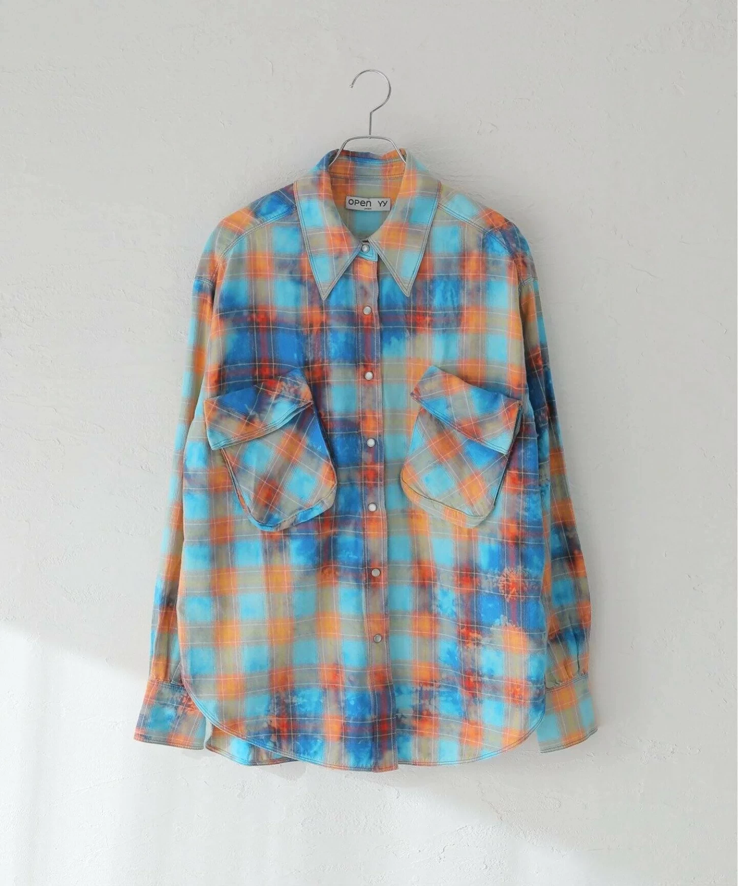 OPEN YY FADED CHECK POCKET SHIRT