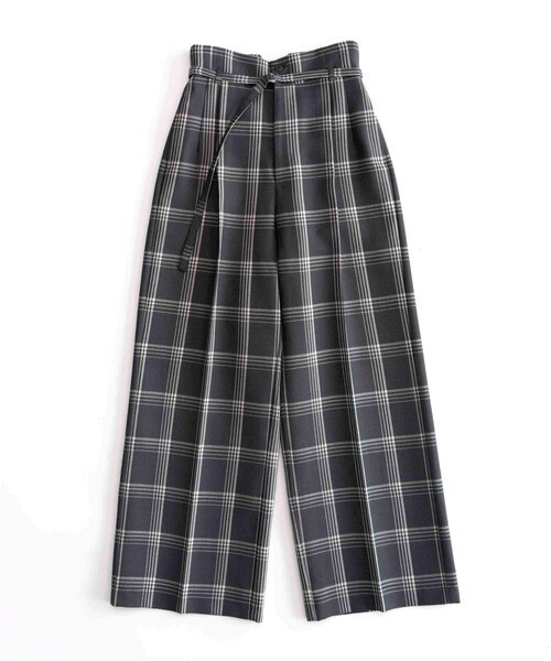 MAISON SPECIAL Check High Waist Wide Pants