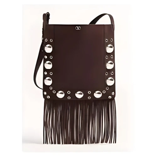 VALENTINO ガラヴァーニ ネルコート スエード フリンジ付きショルダーバッグ