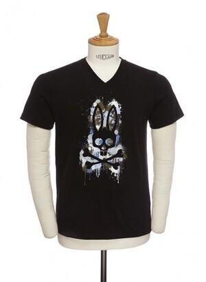 Psycho Bunny Splatter Bunny Tee - Black