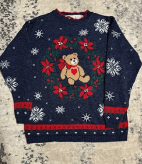 Vintage くるみ割り人形 テディベア クリスマスセーター