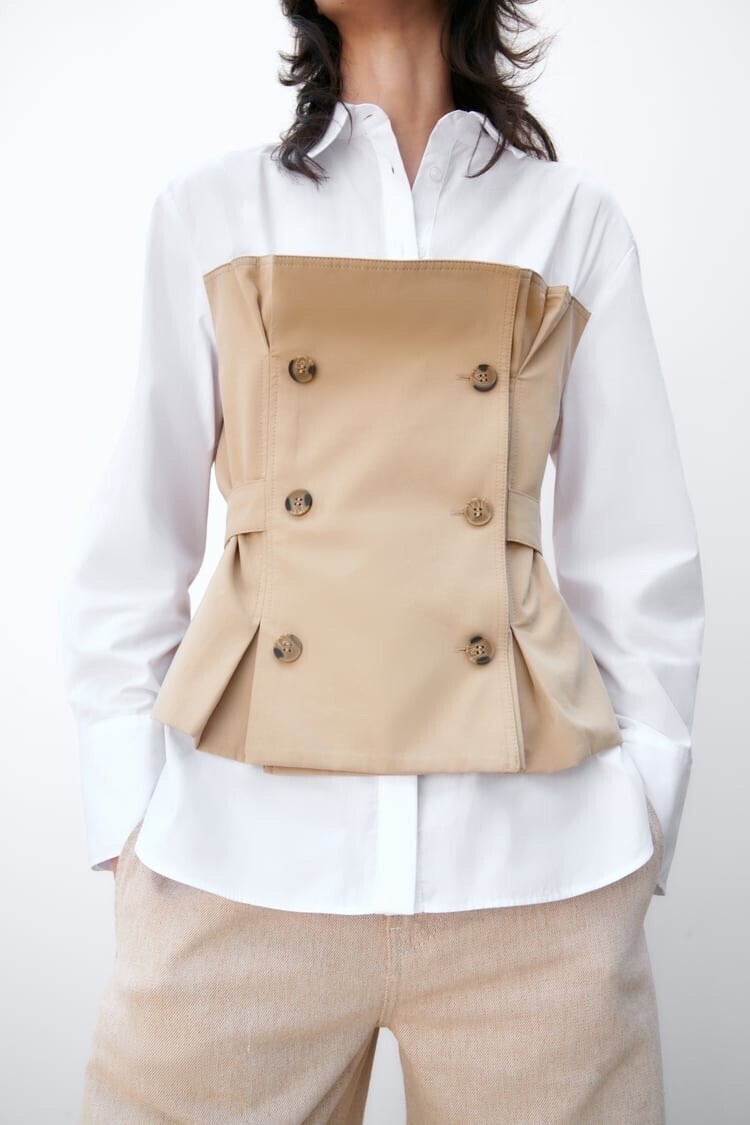 ZARA ポプリンビスチェシャツ