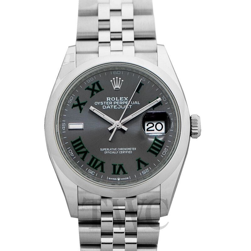 ROLEX デイトジャスト 自動巻き グレー 文字盤 ステンレス メンズ 腕時計